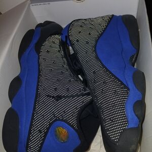 Jordan Black and Blue Athletic Shoes